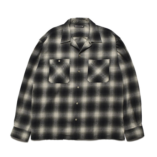 C.Flannel Ombre Open Collar SH