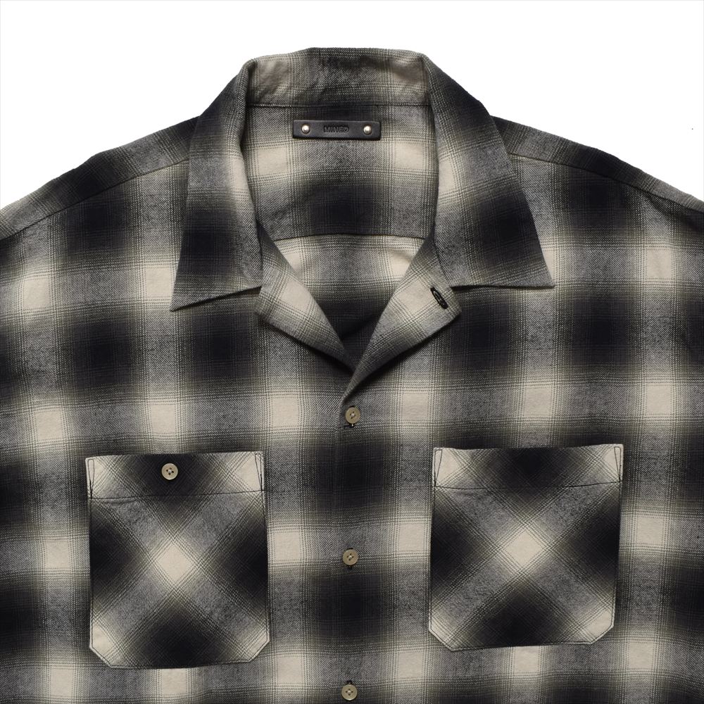 C.Flannel Ombre Open Collar SH