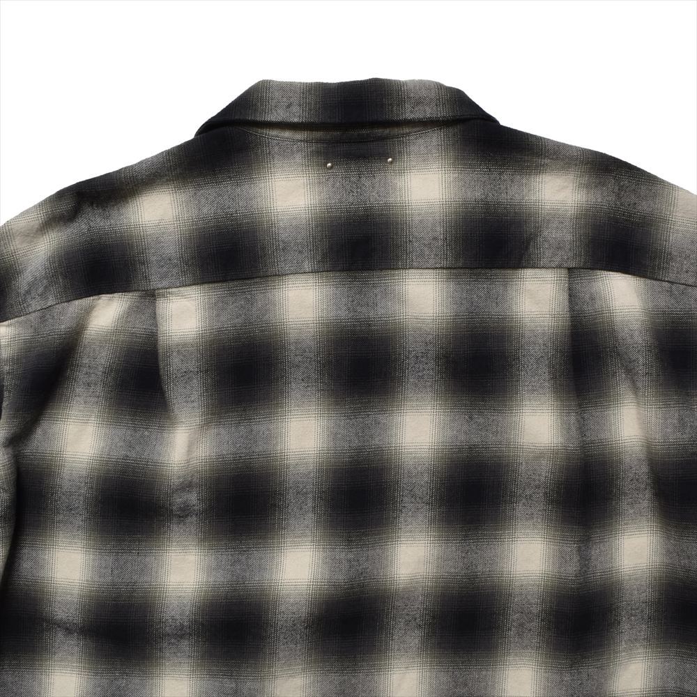 C.Flannel Ombre Open Collar SH