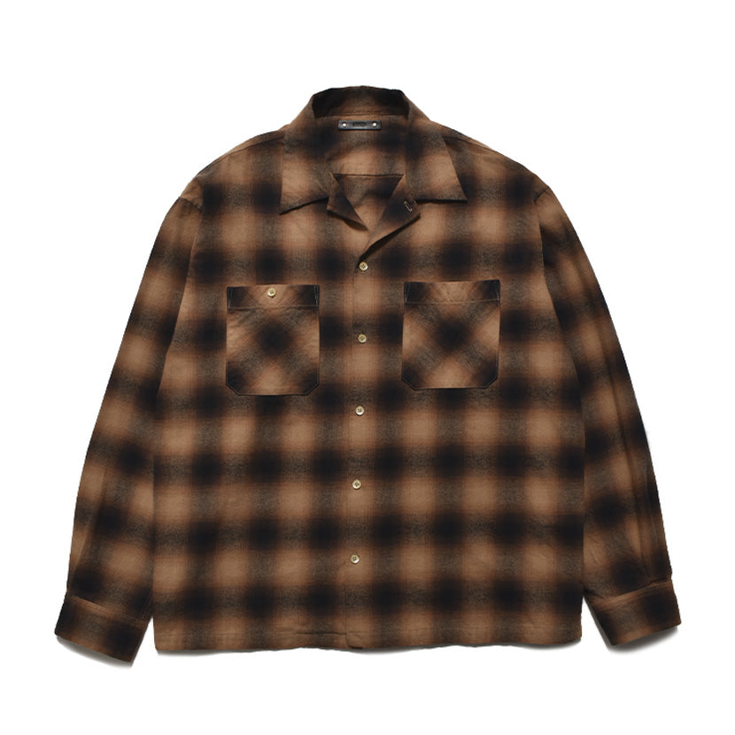 C.Flannel Ombre Open Collar SH