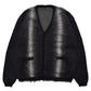 Fuzzy Stripe Mohair Knit Cardigan