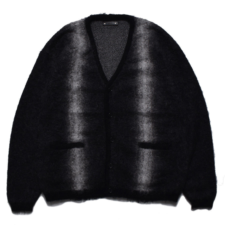 Fuzzy Stripe Mohair Knit Cardigan
