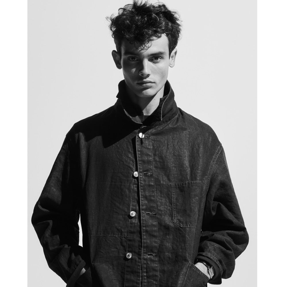 Vintage Black Linen Coverall