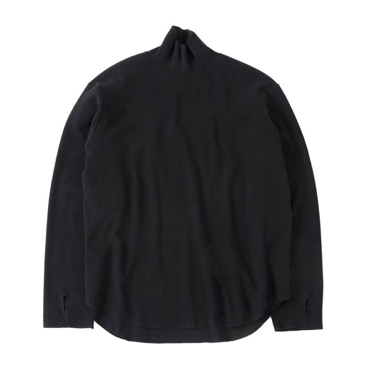 HIGH NECK LONG SLEEVE TEE - 26/1 BD Micro Waffle -