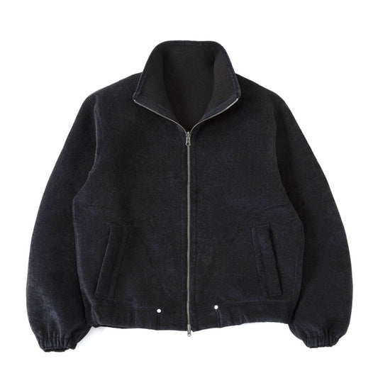 REVERSIBLE STAND NECK BLOUSON - Double Face Fab . Wool & Crush Velour -