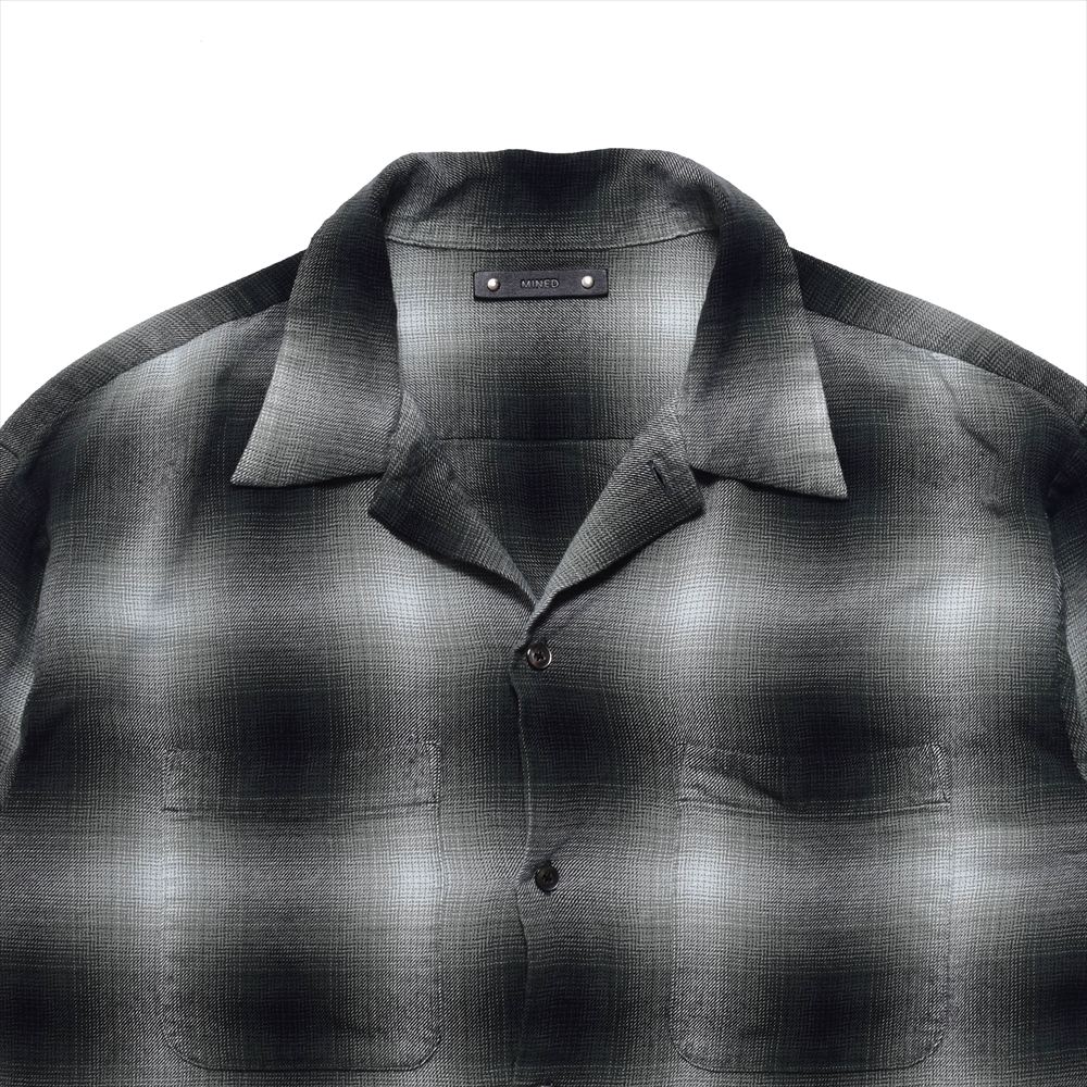 R.Flannel Ombre Open Collar SH