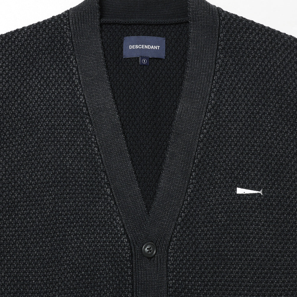 極　美品　DESCENDANT ディセンダント　ボーダー　ニット　カーディガン DESCENDANT (ディセンダント) NURSE KNIT CARDIGAN PIGMENT DYE