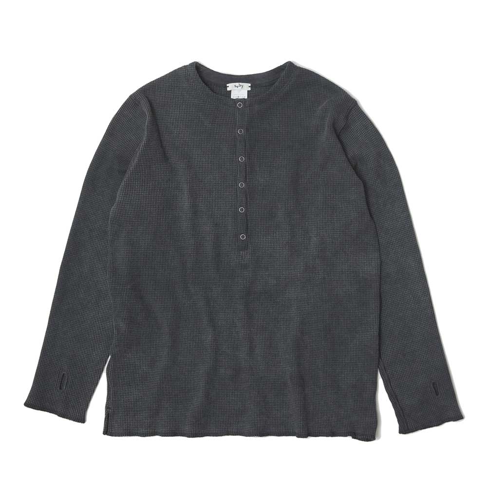 WAFFLE HENRY NECK SHIRTS - Pigment Stone Wash -