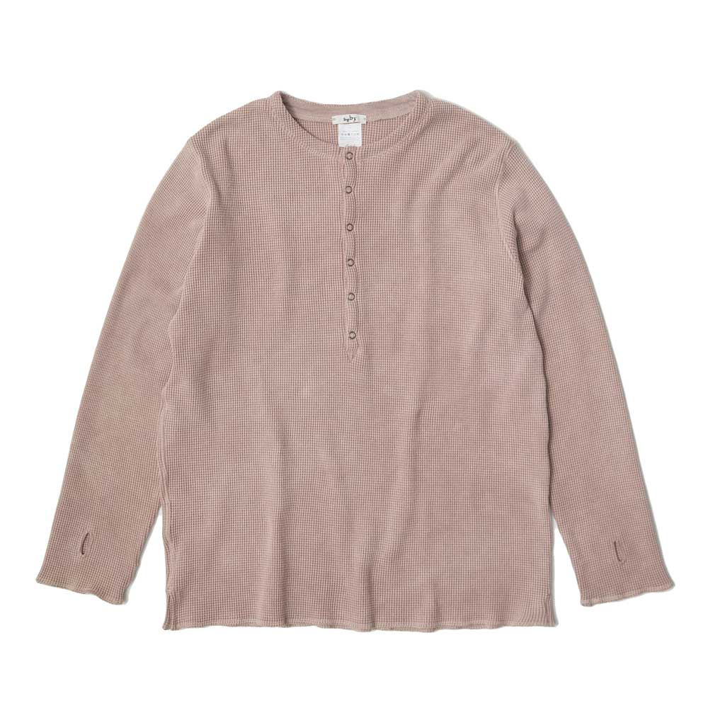 WAFFLE HENRY NECK SHIRTS - Pigment Stone Wash -