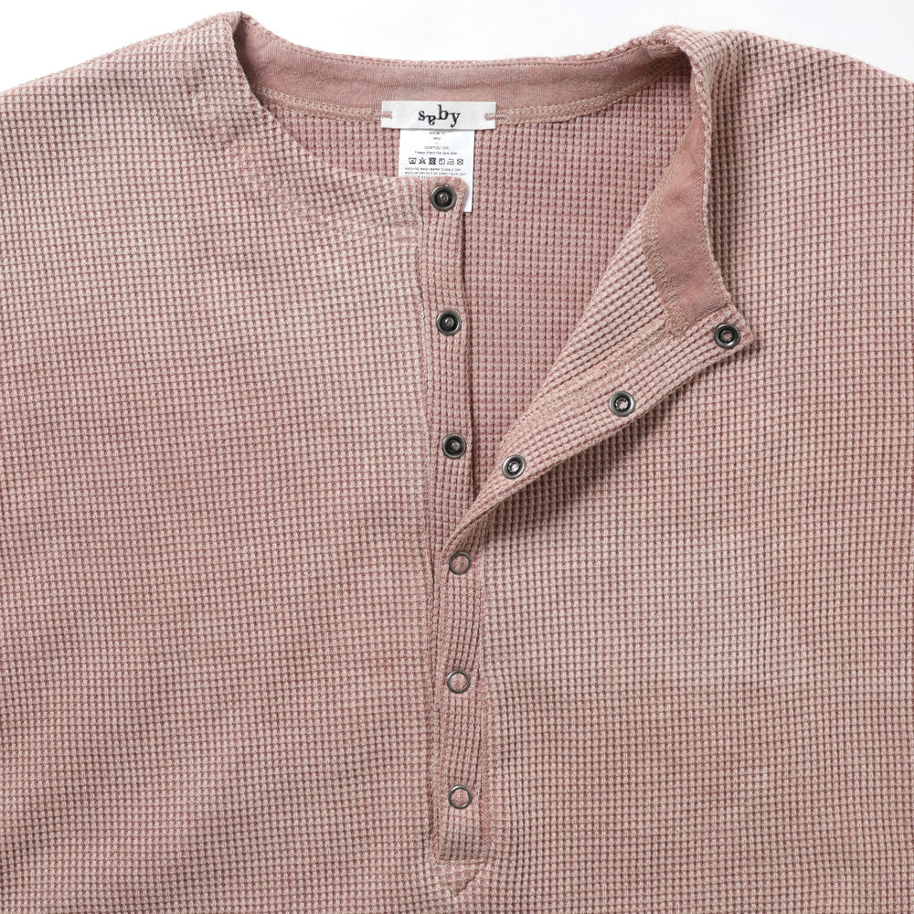WAFFLE HENRY NECK SHIRTS - Pigment Stone Wash -