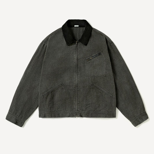 Vintage Black Chambray Work Jacket