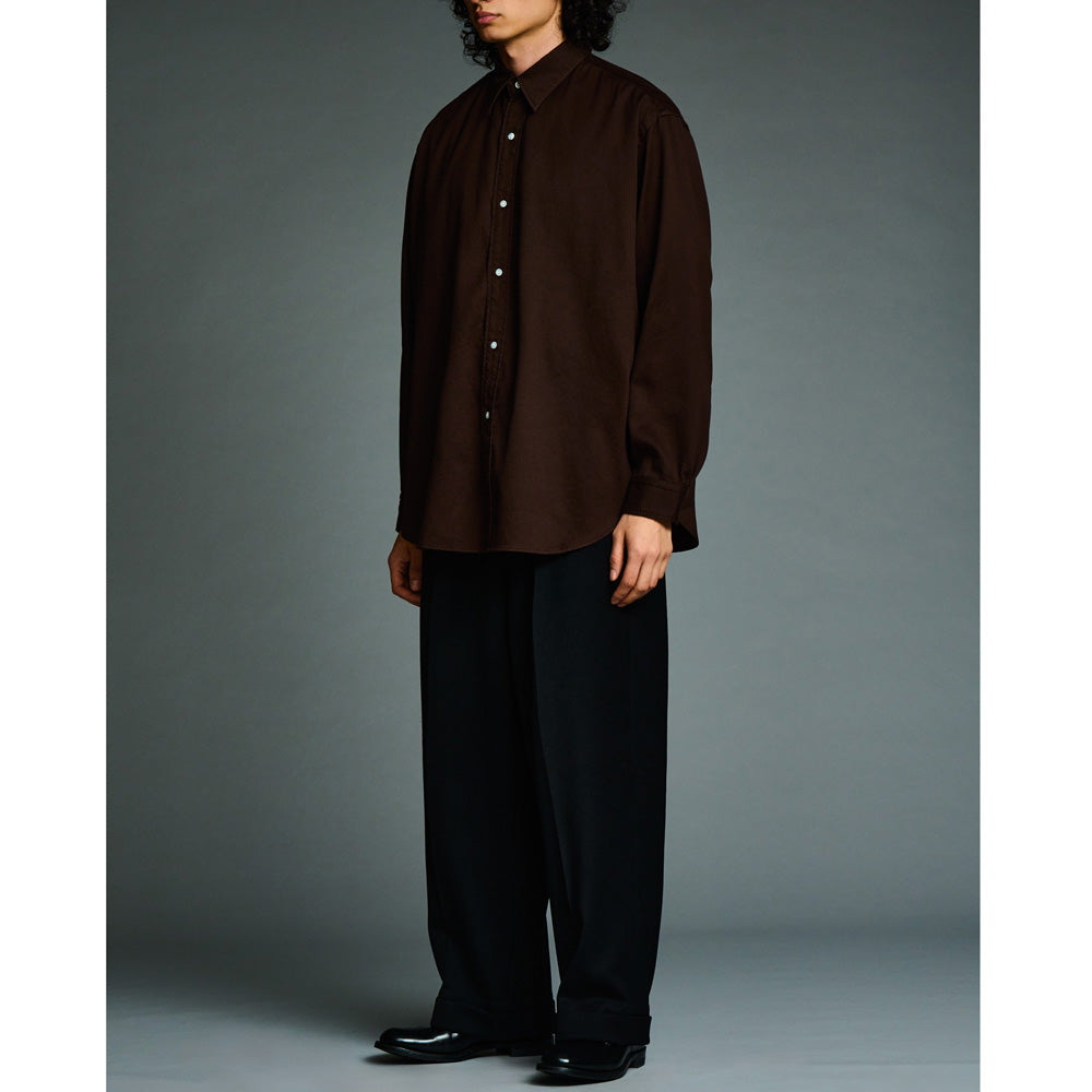 A.PRESSE (ア プレッセ) Double Weave Twill Regular Collar Shirt