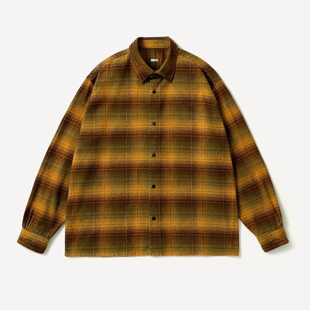 Vintage Cotton Silk Nep Twill Check Shirts (MUSTARD) Available from August 22