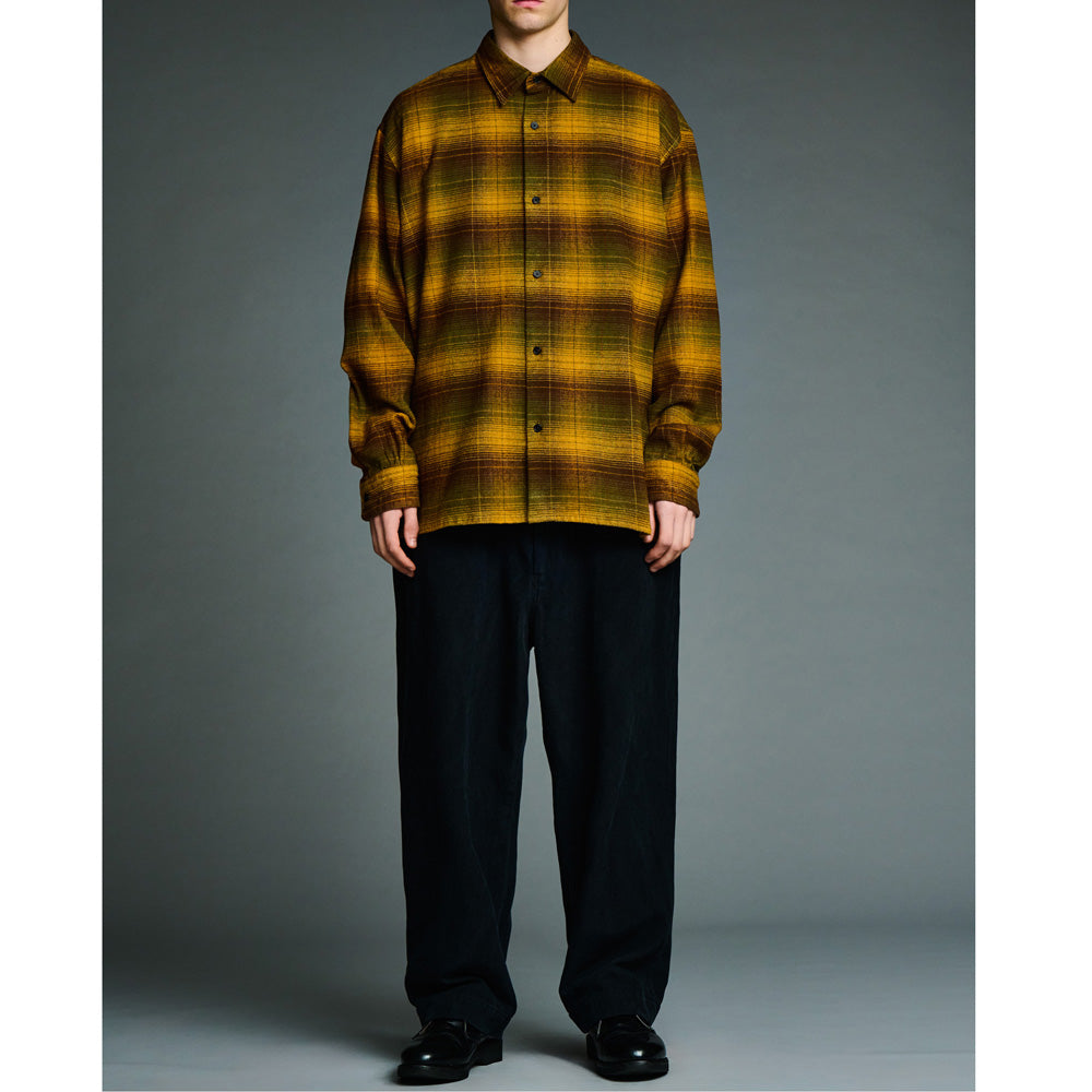 Vintage Cotton Silk Nep Twill Check Shirts (MUSTARD) Available from August 22