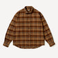 Vintage Cotton Silk Nep Twill Check Shirts(BROWN)