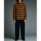 Vintage Cotton Silk Nep Twill Check Shirts(BROWN)