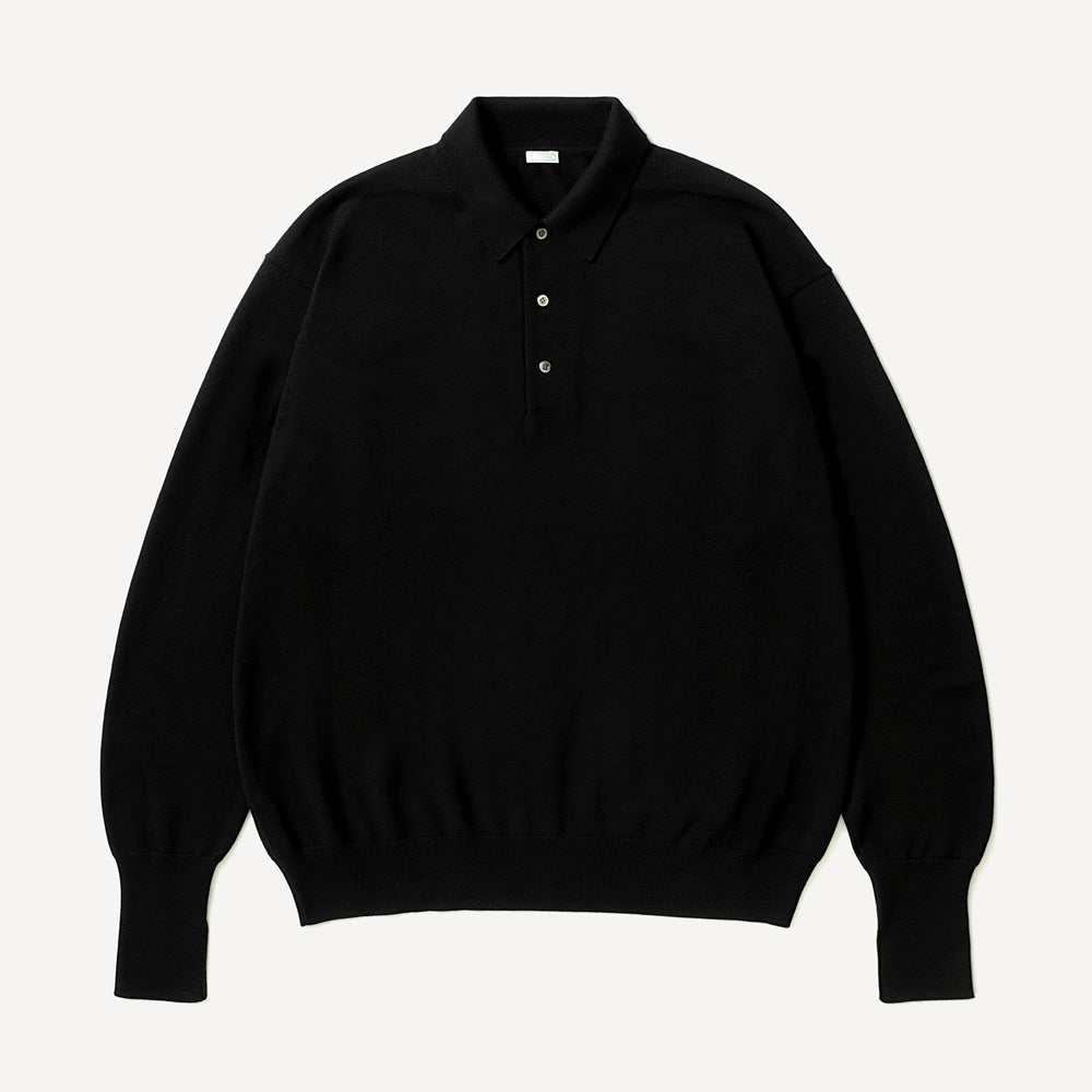 Wool Knit L/S Polo Shirts