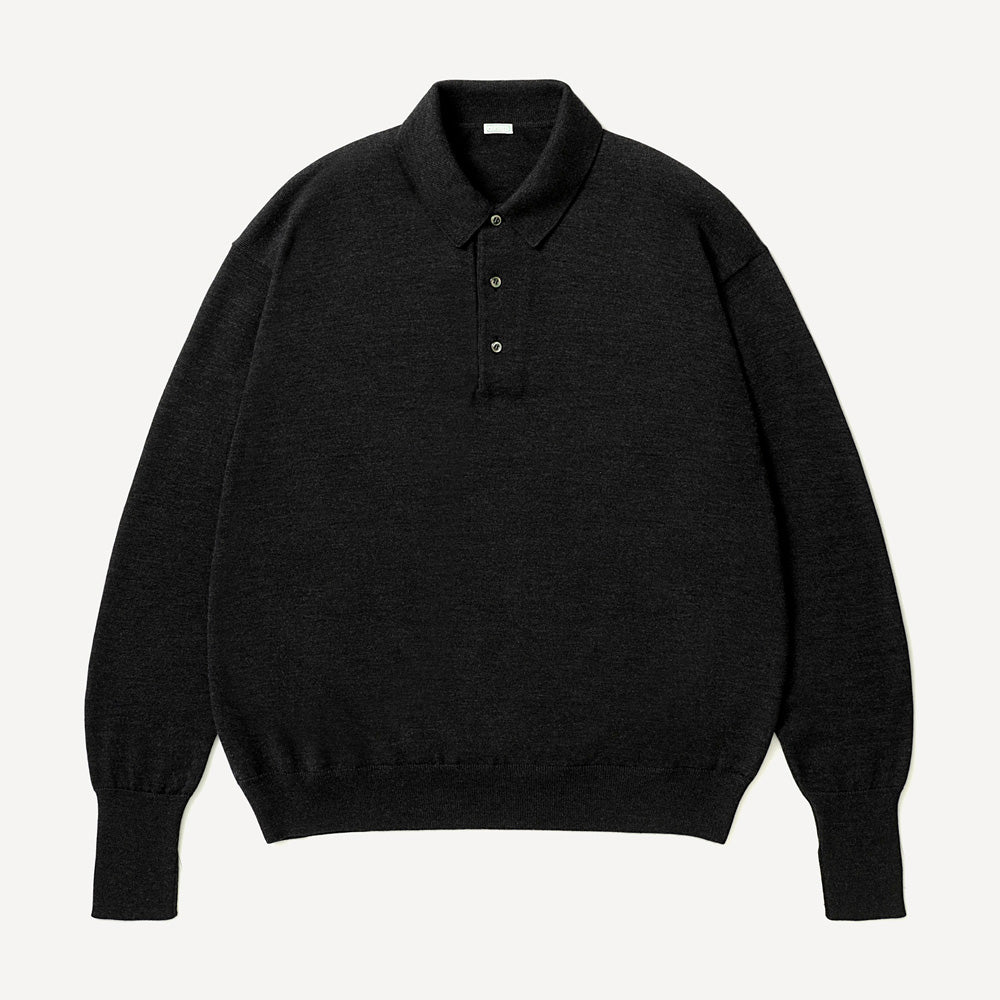 Wool Knit L/S Polo Shirts