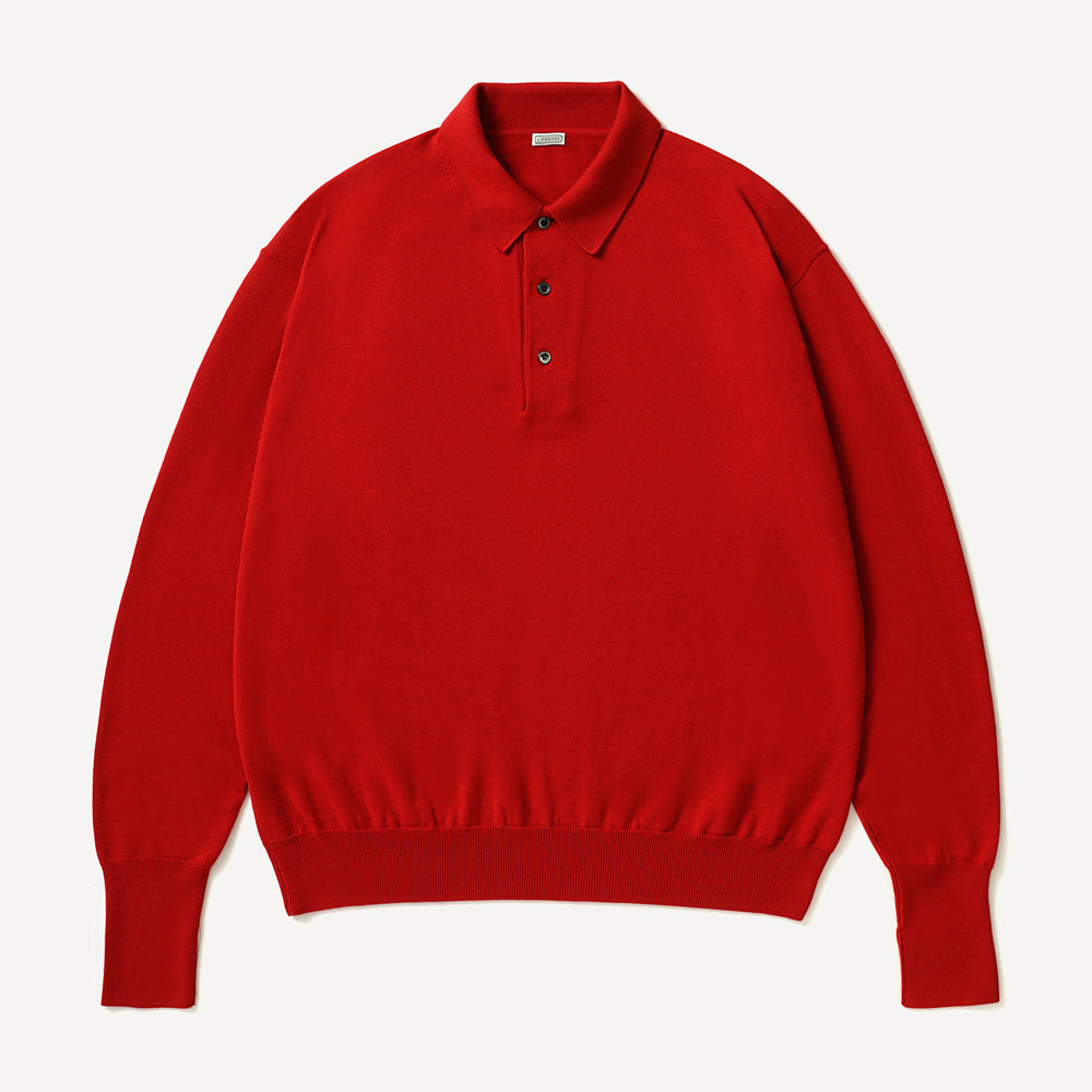 Wool Knit L/S Polo Shirts