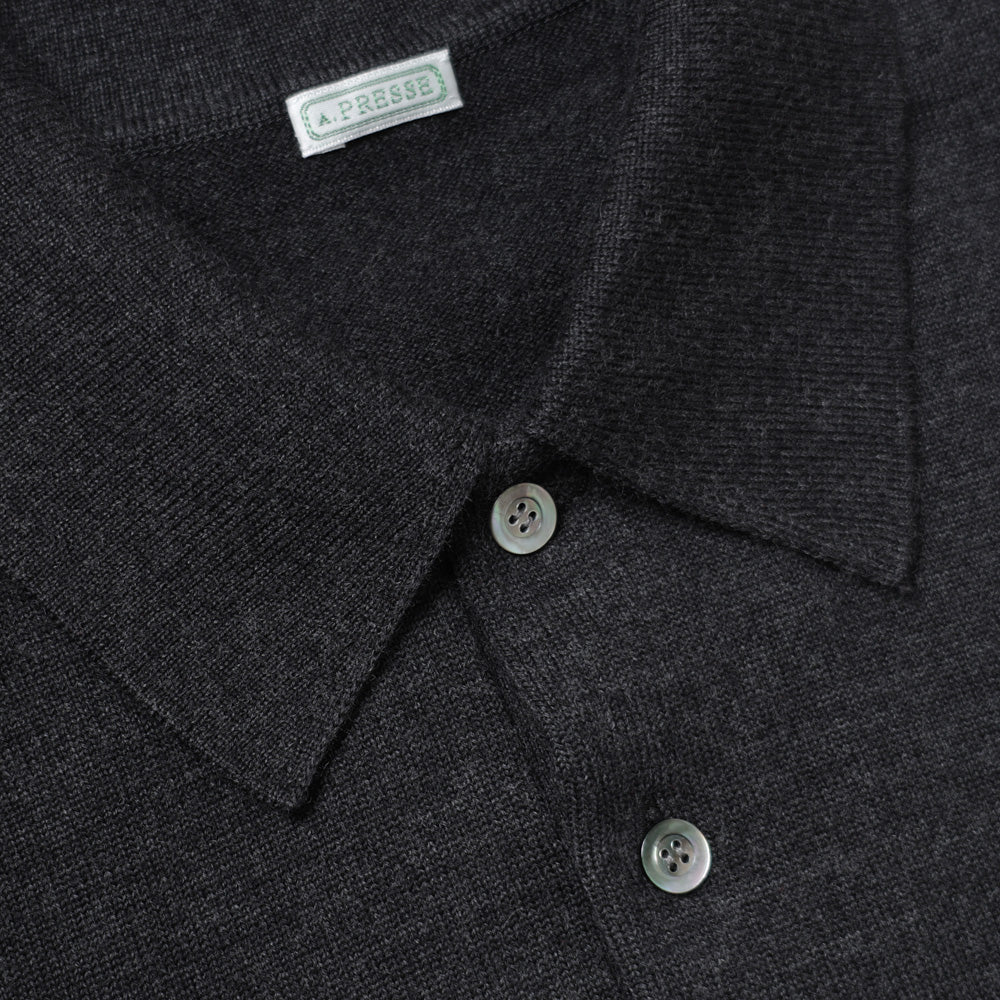 Wool Knit L/S Polo Shirts
