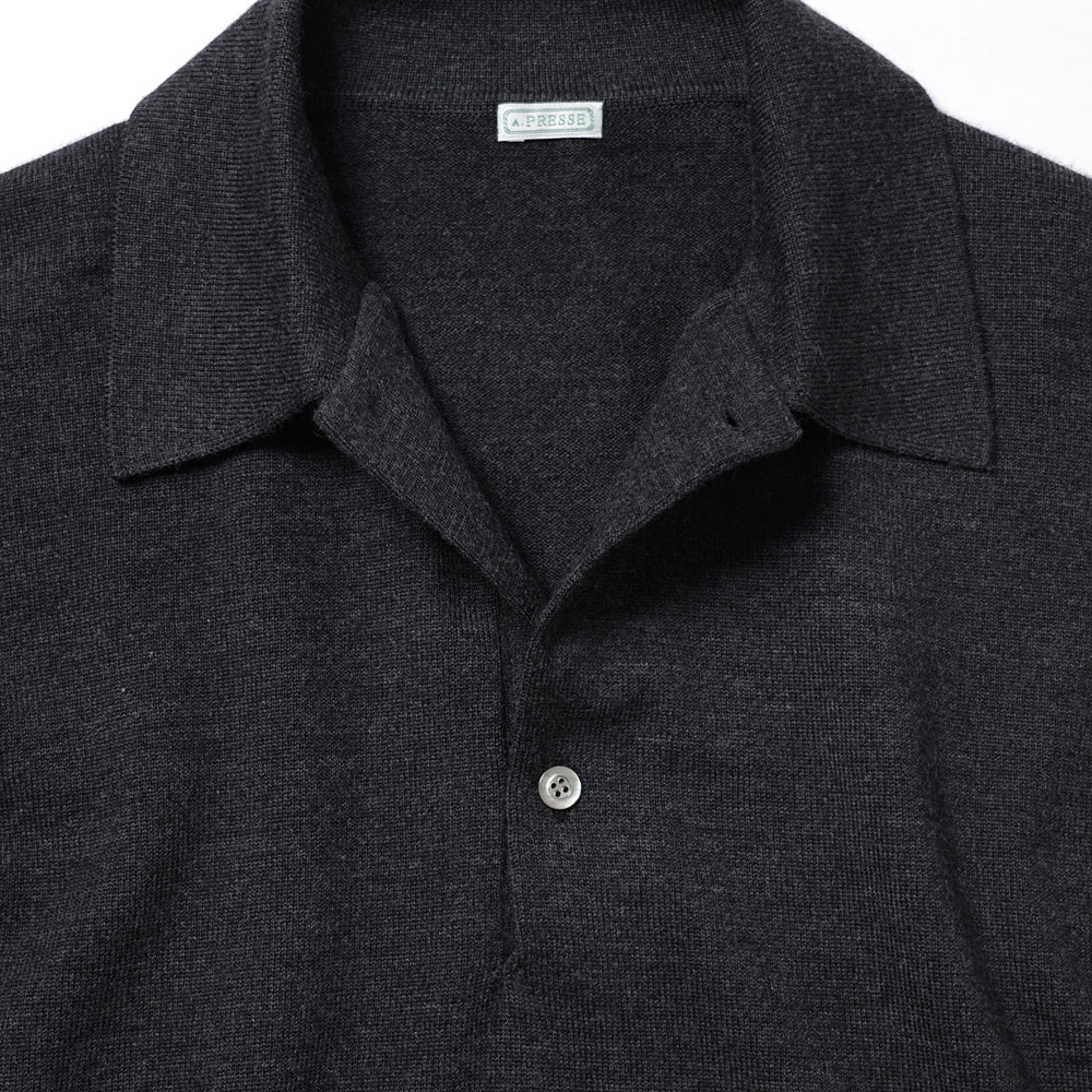 Wool Knit L/S Polo Shirts