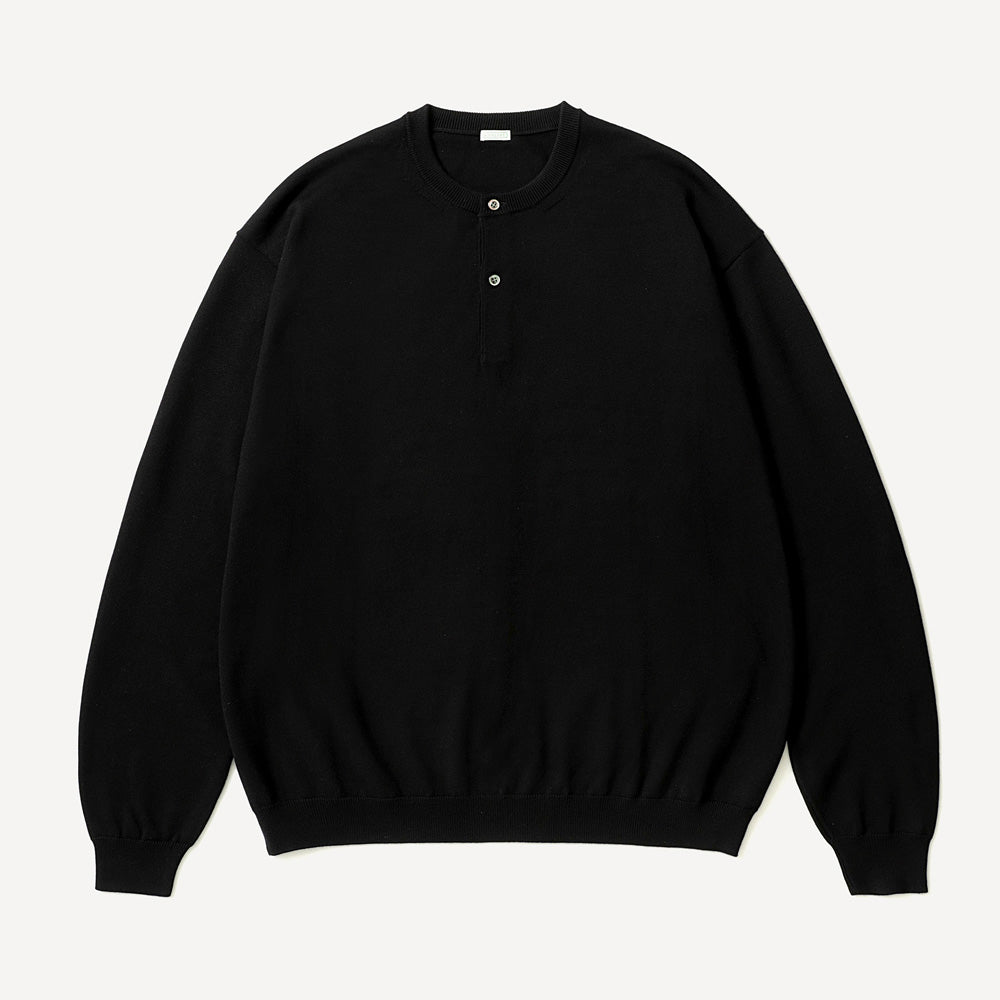 Wool Knit Henley Neck Sweater pre-ordered until August 22