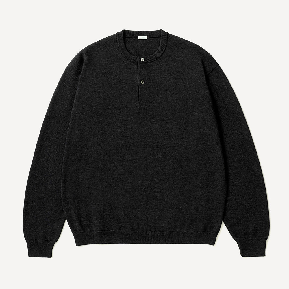 Wool Knit Henley Neck Sweater pre-ordered until August 22