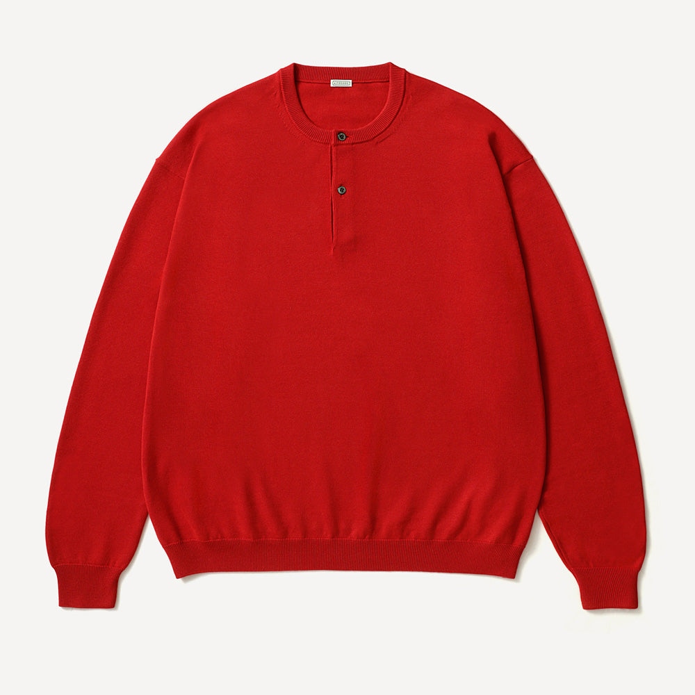 Wool Knit Henley Neck Sweater pre-ordered until August 22