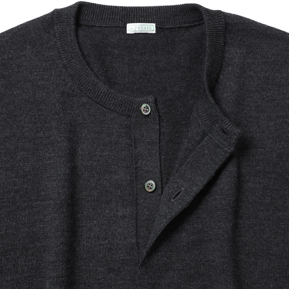Wool Knit Henley Neck Sweater pre-ordered until August 22