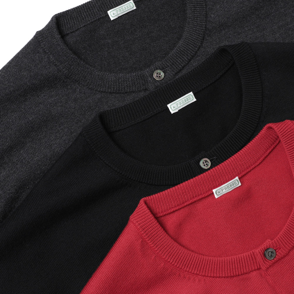 Wool Knit Henley Neck Sweater pre-ordered until August 22