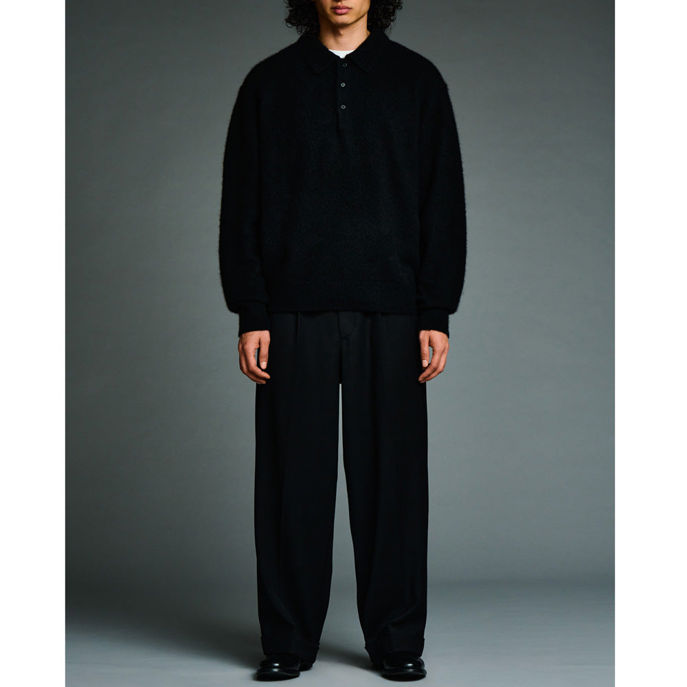 Brushed Cashmere Middle Gauge Polo Collar Sweater