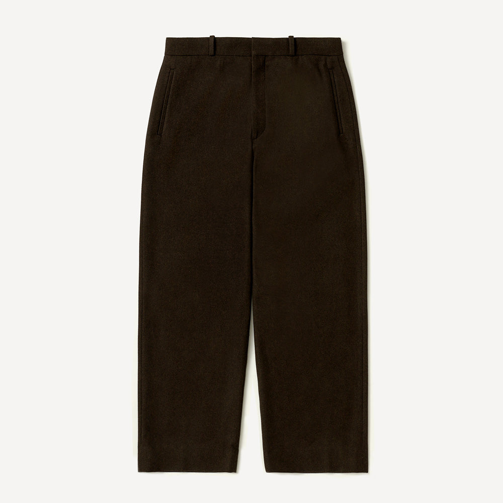 Wool Flannel Wide Trousers