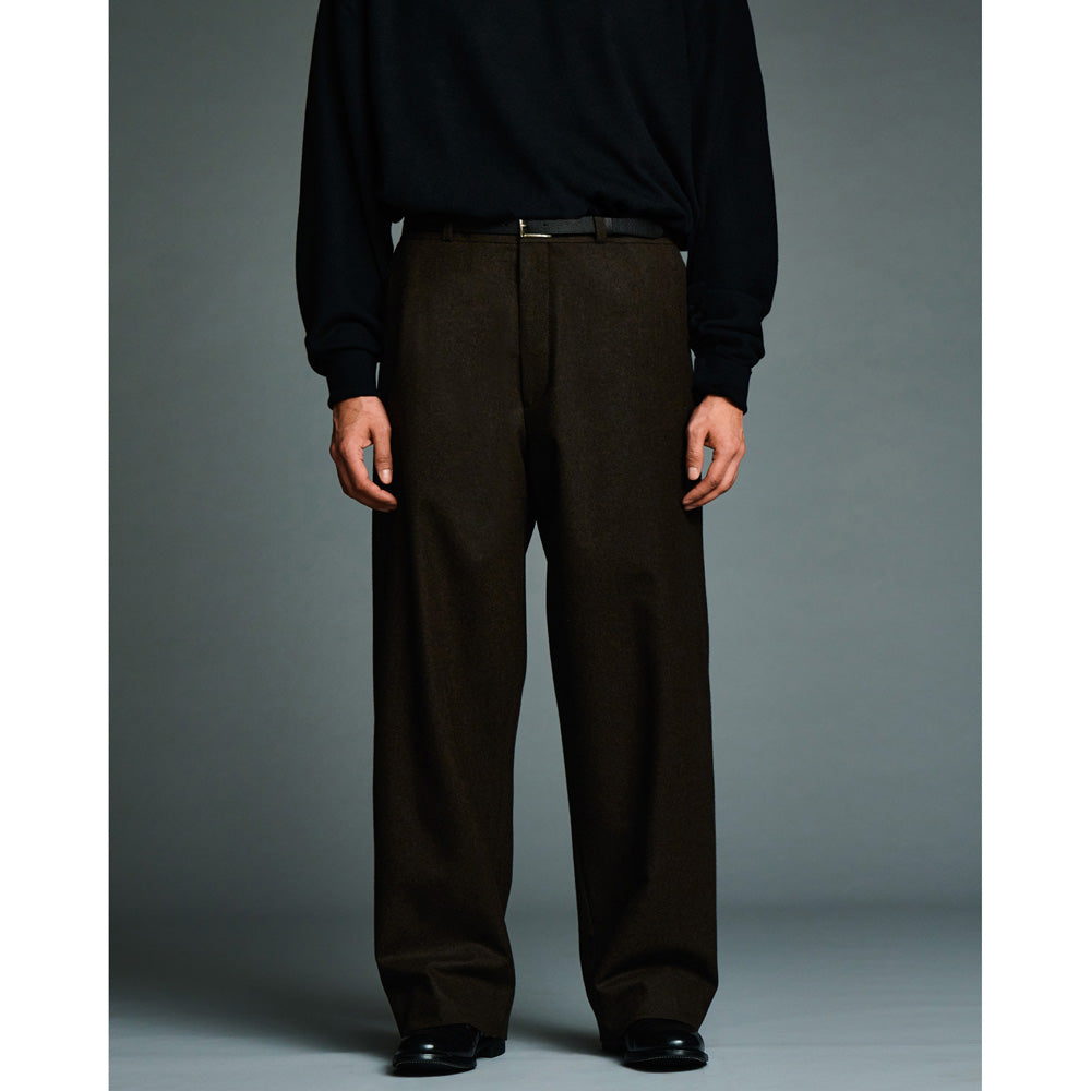 Wool Flannel Wide Trousers