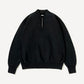 Vintage Half Zip Rib Collar Sweatshirt