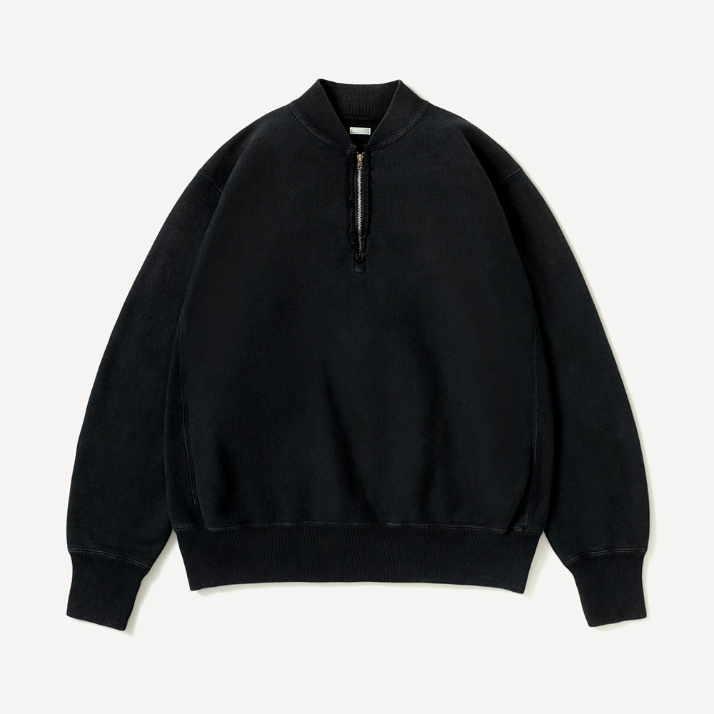 Vintage Half Zip Rib Collar Sweatshirt
