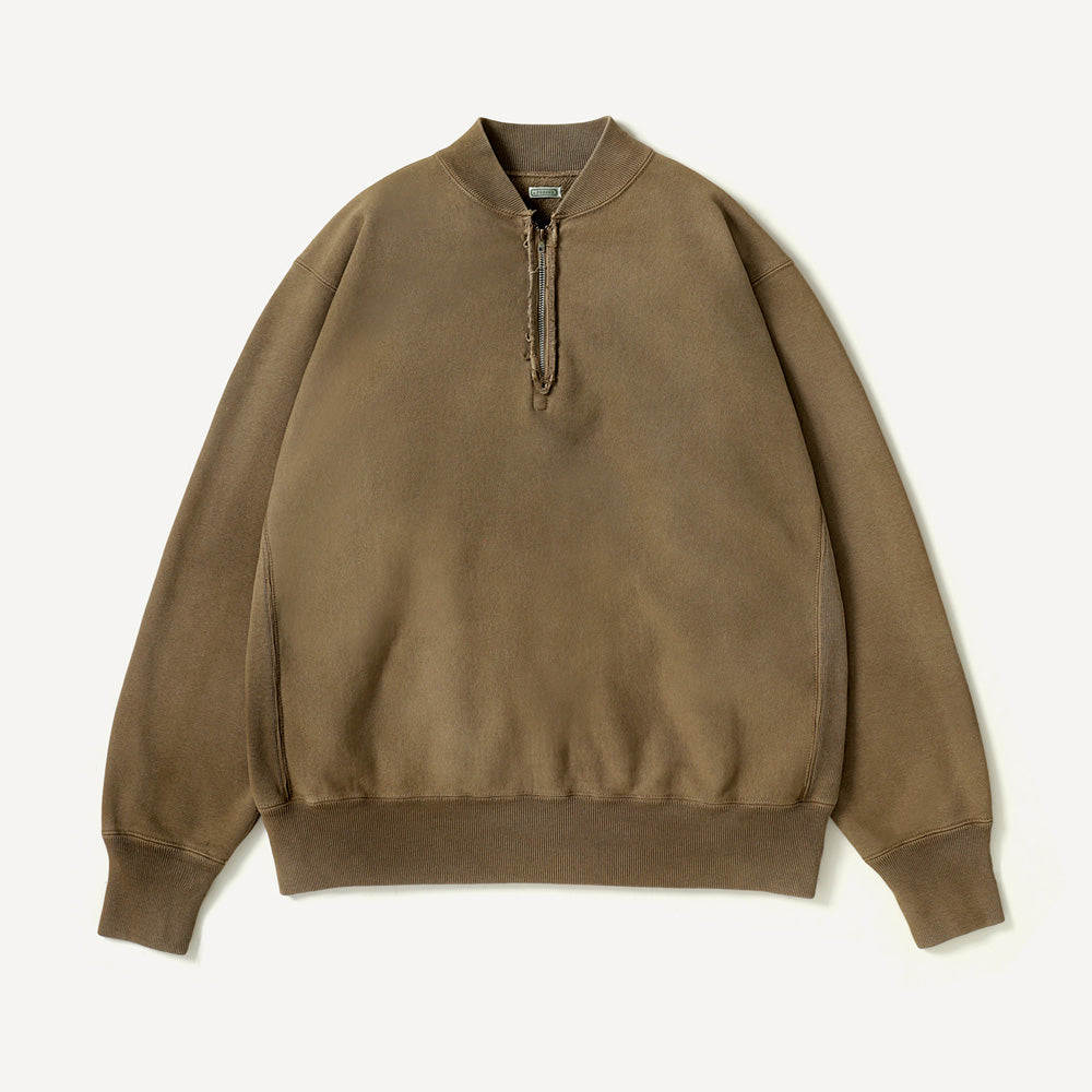 Vintage Half Zip Rib Collar Sweatshirt