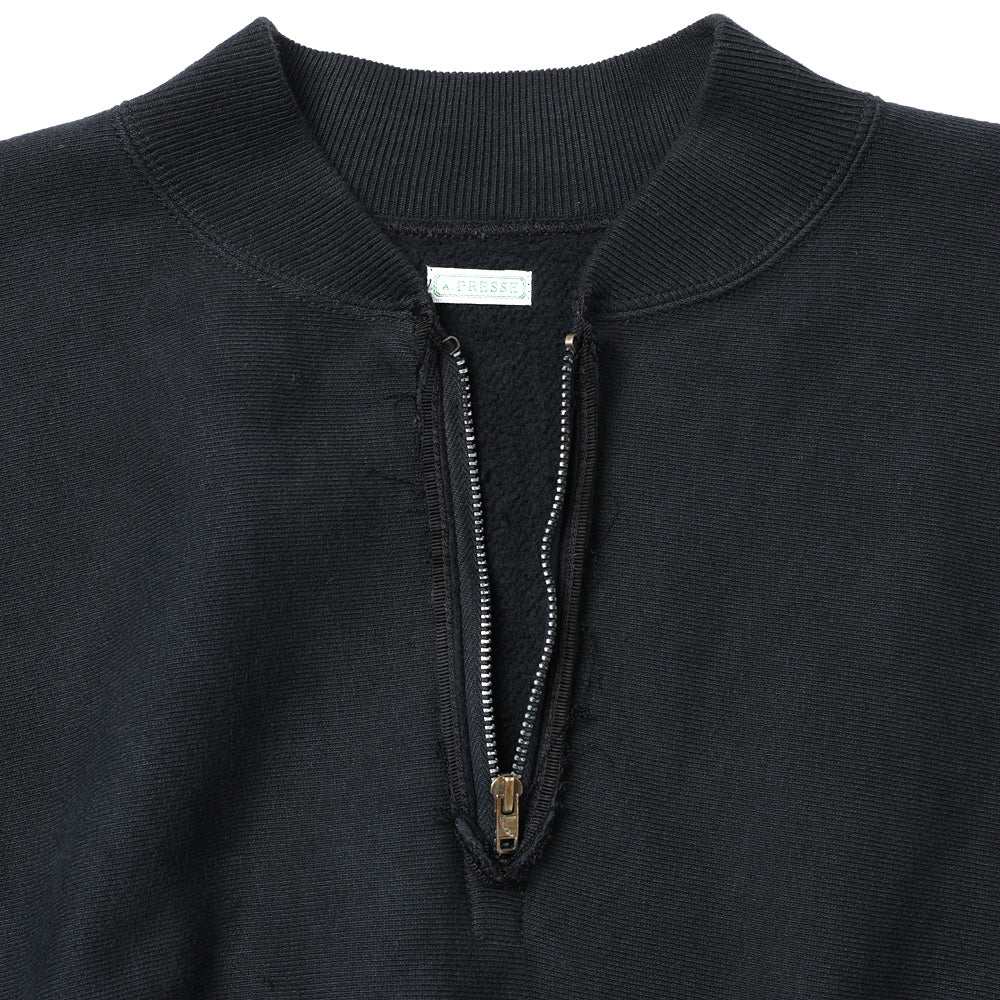 Vintage Half Zip Rib Collar Sweatshirt