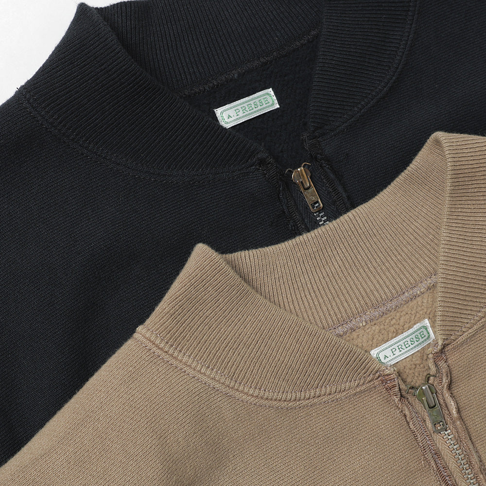 Vintage Half Zip Rib Collar Sweatshirt