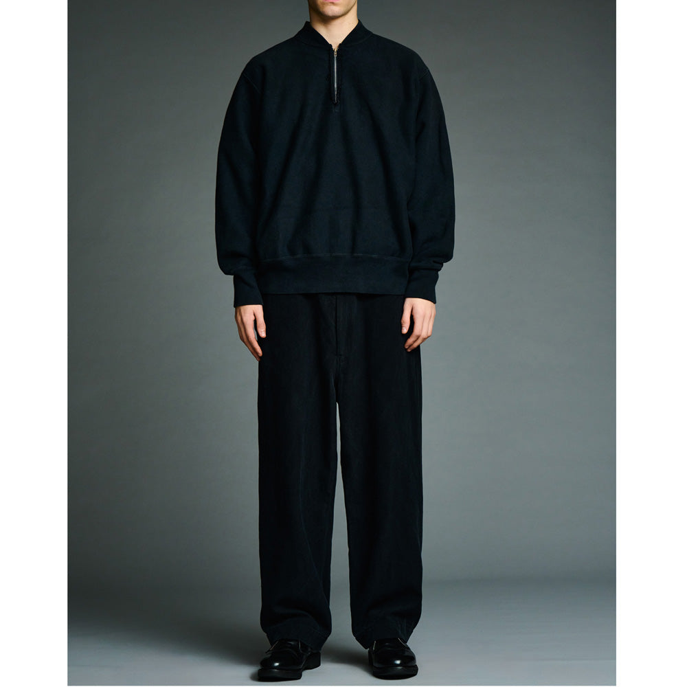 Vintage Half Zip Rib Collar Sweatshirt