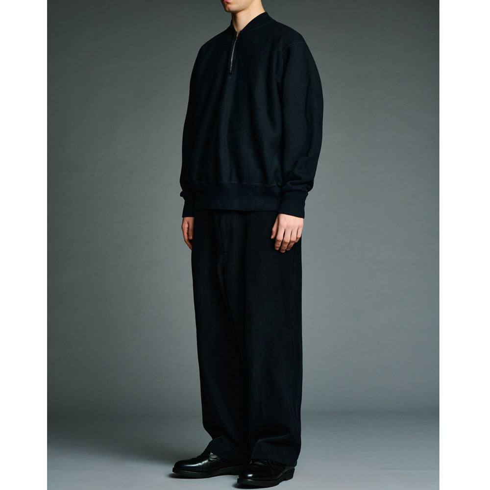 Vintage Half Zip Rib Collar Sweatshirt
