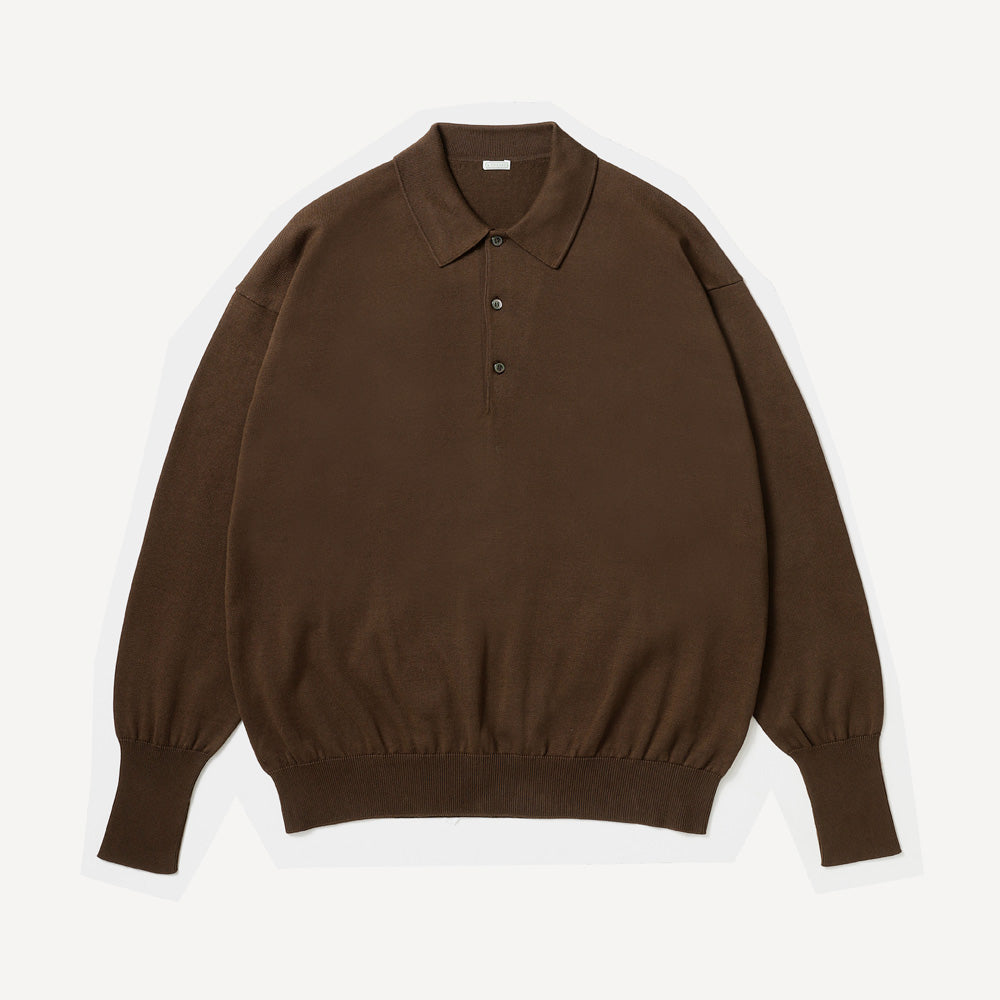 A.PRESSE (ア プレッセ) Cotton Knit L/S Polo Shirts 26SAP-03-03