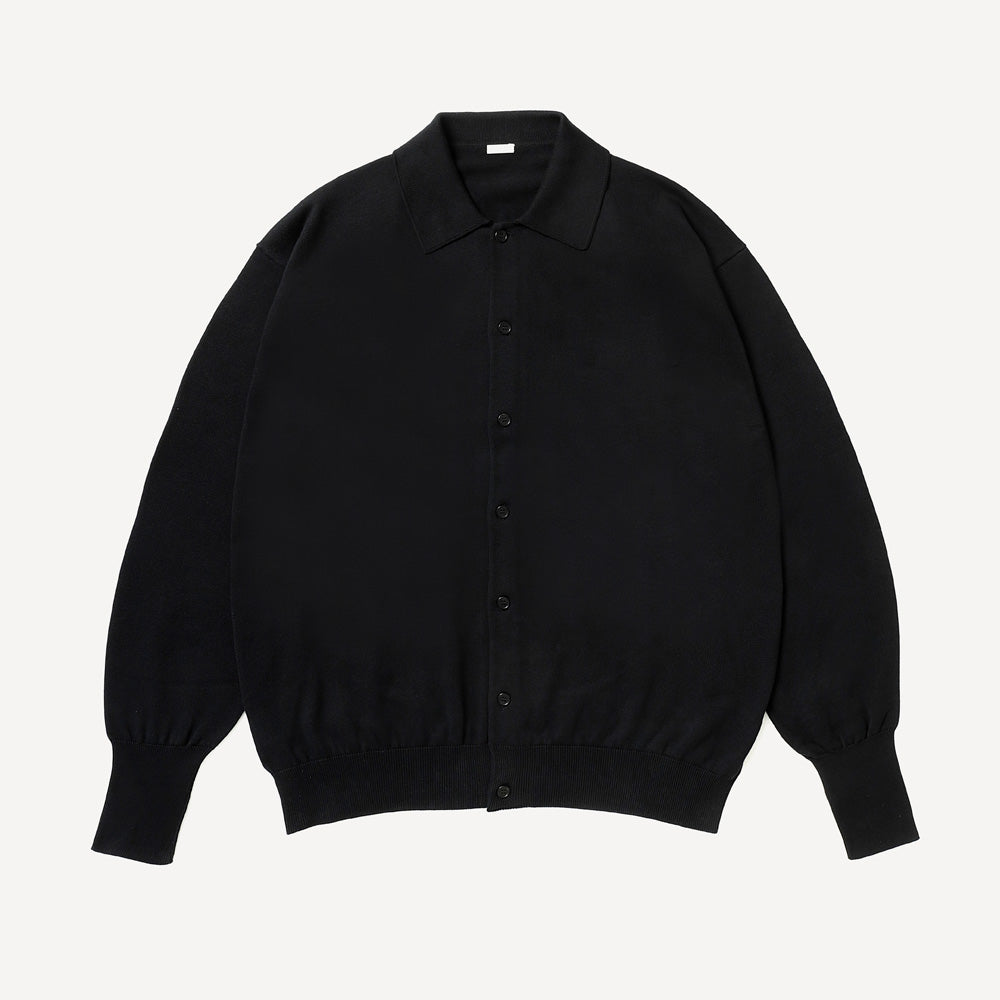 Cotton Knit Polo Collar Cardigan