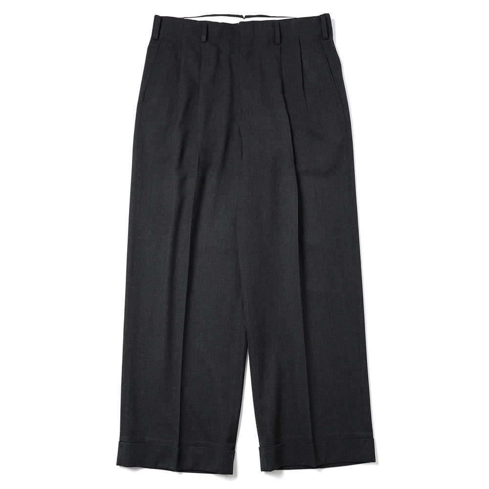 Wool Wide Tapered Trousers