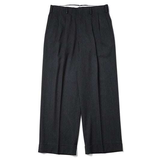 Wool Wide Tapered Trousers