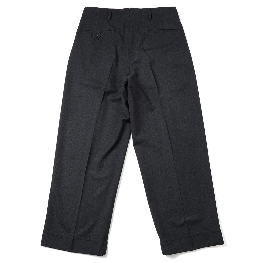 Wool Wide Tapered Trousers