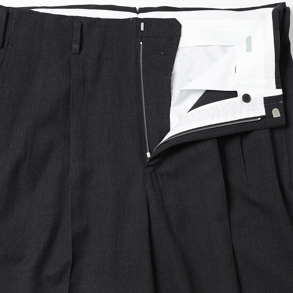 Wool Wide Tapered Trousers