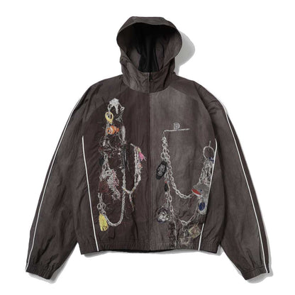 Embroidered Chain Track Jacket