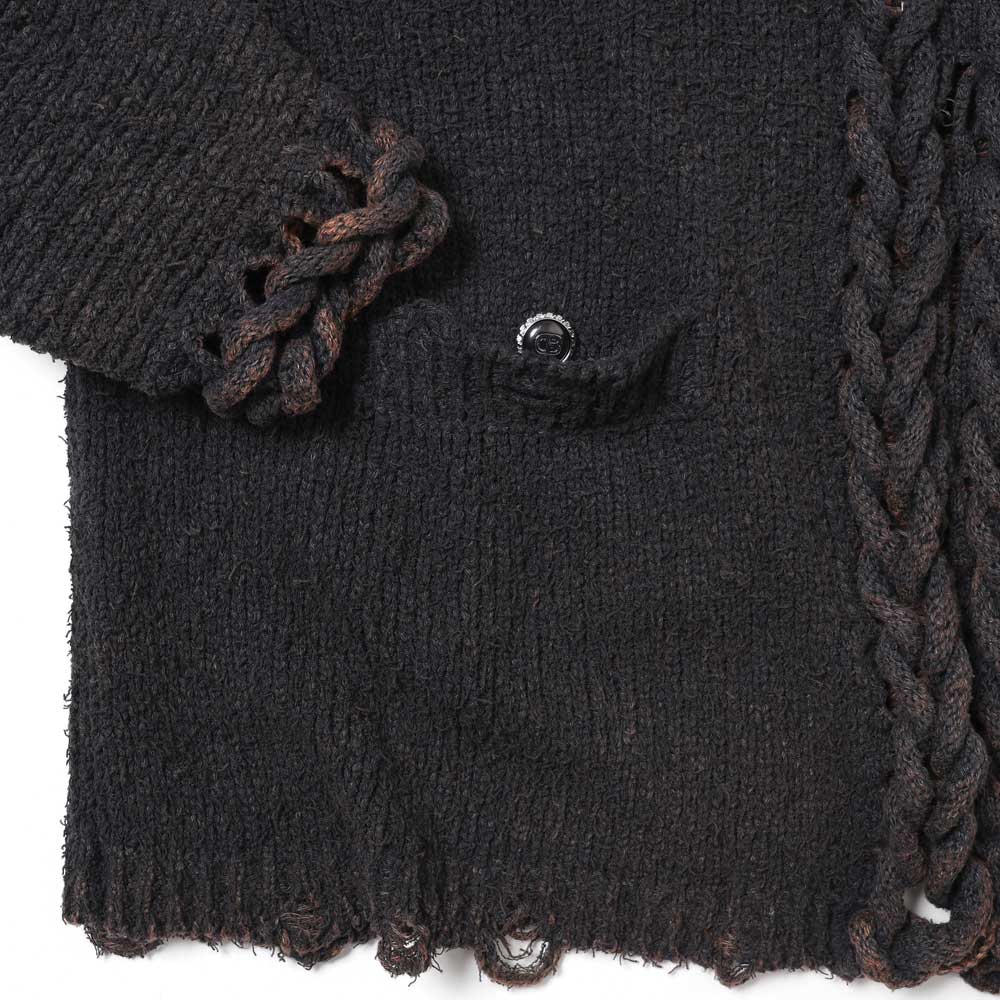 Chained Slash Knit Cardigan