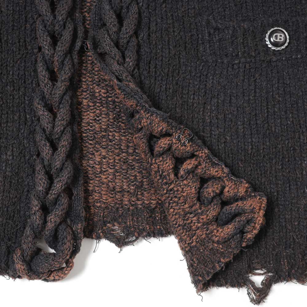 Chained Slash Knit Cardigan