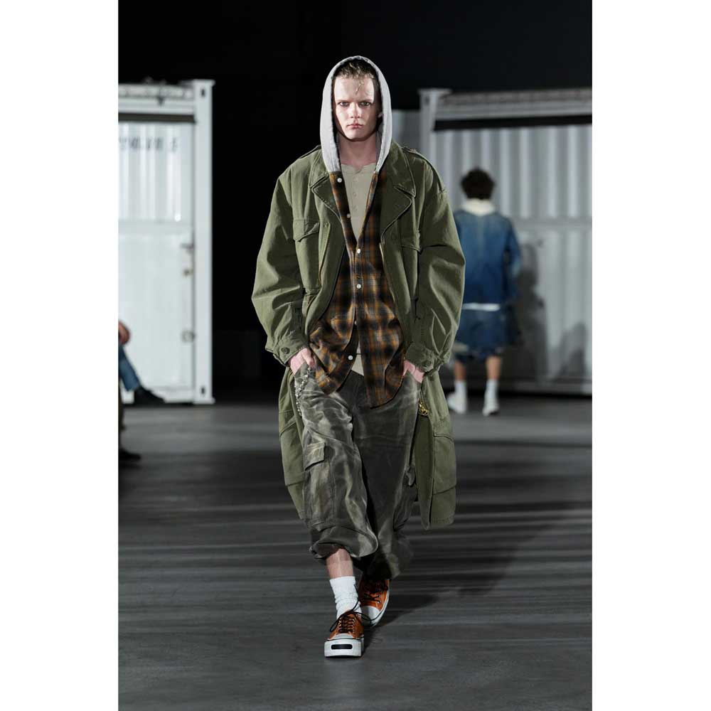 Distressed Hooded Check Shirts (BROWN)